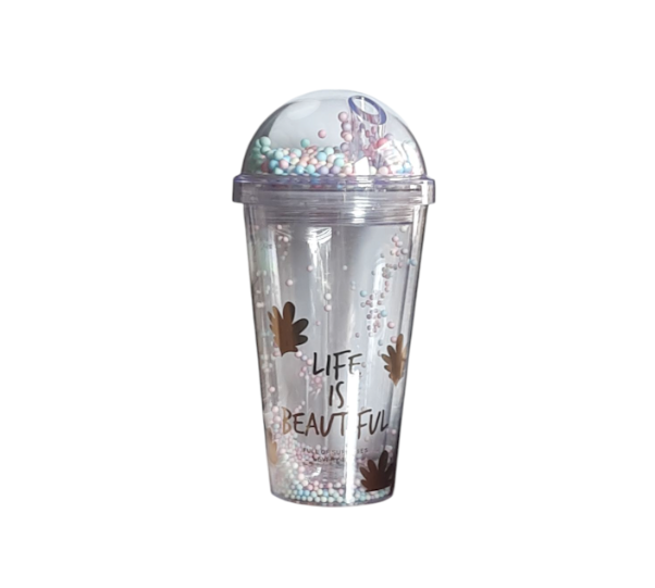 24home.gr Ποτήρι Με Καλαμάκι 450ml Πλαστικό Clear 2430626 (Υλικό: Πλαστικό, Χρώμα: Διάφανο ) - 24home.gr - 2430626-clear